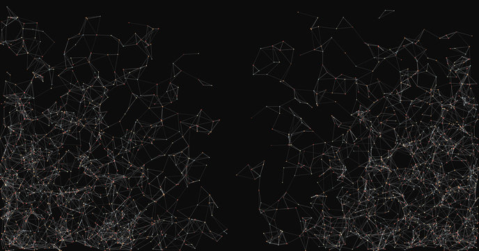 Network Mesh Random Procedural Art background illustration