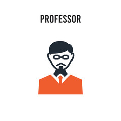 Professor vector icon on white background. Red and black colored Professor icon. Simple element illustration sign symbol EPS