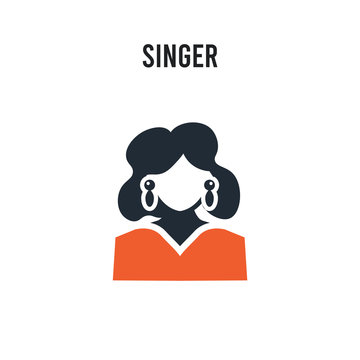 Singer vector icon on white background. Red and black colored Singer icon. Simple element illustration sign symbol EPS