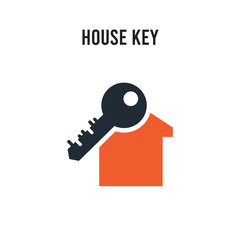 House Key vector icon on white background. Red and black colored House Key icon. Simple element illustration sign symbol EPS