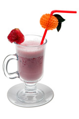 Strawberry smoothie with fruit