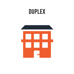 Duplex vector icon on white background. Red and black colored Duplex icon. Simple element illustration sign symbol EPS