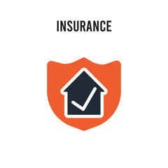 Insurance vector icon on white background. Red and black colored Insurance icon. Simple element illustration sign symbol EPS