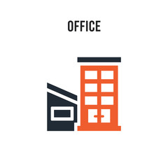 Office vector icon on white background. Red and black colored Office icon. Simple element illustration sign symbol EPS