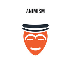 animism vector icon on white background. Red and black colored animism icon. Simple element illustration sign symbol EPS