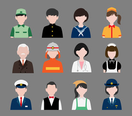 人物上半身アイコン 職業別