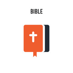 Obraz premium Bible vector icon on white background. Red and black colored Bible icon. Simple element illustration sign symbol EPS