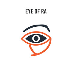 Eye of ra vector icon on white background. Red and black colored Eye of ra icon. Simple element illustration sign symbol EPS