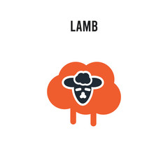 Lamb vector icon on white background. Red and black colored Lamb icon. Simple element illustration sign symbol EPS