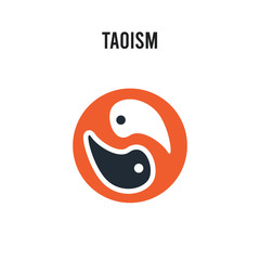 Taoism vector icon on white background. Red and black colored Taoism icon. Simple element illustration sign symbol EPS