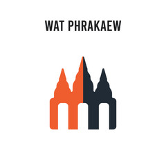 Wat phrakaew vector icon on white background. Red and black colored Wat phrakaew icon. Simple element illustration sign symbol EPS