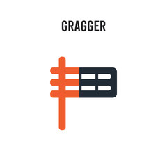 Gragger vector icon on white background. Red and black colored Gragger icon. Simple element illustration sign symbol EPS