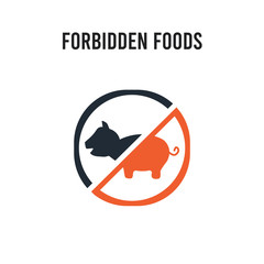 Forbidden Foods vector icon on white background. Red and black colored Forbidden Foods icon. Simple element illustration sign symbol EPS