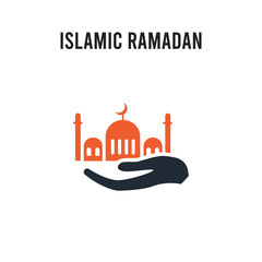 Islamic Ramadan vector icon on white background. Red and black colored Islamic Ramadan icon. Simple element illustration sign symbol EPS