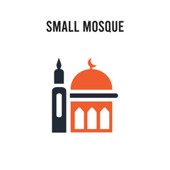 Small Mosque vector icon on white background. Red and black colored Small Mosque icon. Simple element illustration sign symbol EPS