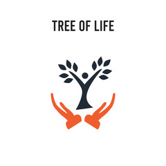Tree of Life vector icon on white background. Red and black colored Tree of Life icon. Simple element illustration sign symbol EPS