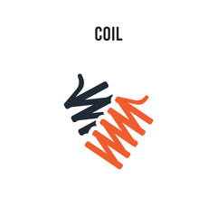 Coil vector icon on white background. Red and black colored Coil icon. Simple element illustration sign symbol EPS