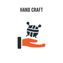 hand craft vector icon on white background. Red and black colored hand craft icon. Simple element illustration sign symbol EPS