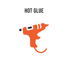 Hot glue vector icon on white background. Red and black colored Hot glue icon. Simple element illustration sign symbol EPS