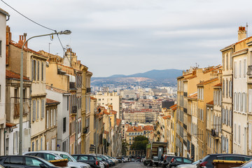 Fototapeta na wymiar Panoramas of Marseille Streets of Marseille