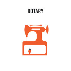 Rotary vector icon on white background. Red and black colored Rotary icon. Simple element illustration sign symbol EPS