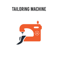tailoring machine vector icon on white background. Red and black colored tailoring machine icon. Simple element illustration sign symbol EPS
