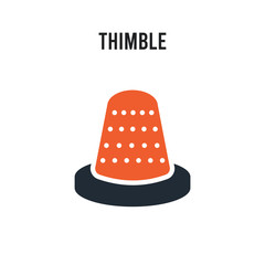 Thimble vector icon on white background. Red and black colored Thimble icon. Simple element illustration sign symbol EPS