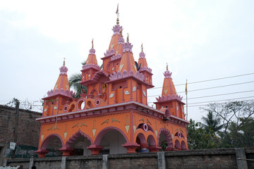 Fototapeta na wymiar Hindu temple in Kumrokhali village, West Bengal, India