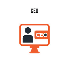 Ceo vector icon on white background. Red and black colored Ceo icon. Simple element illustration sign symbol EPS