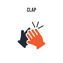Clap vector icon on white background. Red and black colored Clap icon. Simple element illustration sign symbol EPS