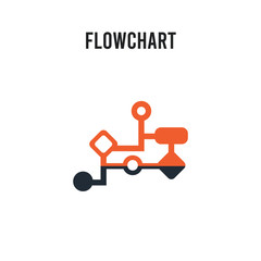 Flowchart vector icon on white background. Red and black colored Flowchart icon. Simple element illustration sign symbol EPS