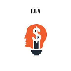 Idea vector icon on white background. Red and black colored Idea icon. Simple element illustration sign symbol EPS