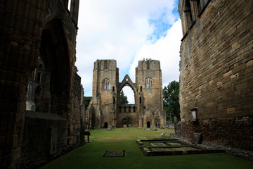 Fototapeta premium Elgin (Scotland), UK - August 01, 2018: Ruins of Elgin Cathedral, Elgin, Moray, Grampian, Scotland, Highlands, United Kingdom