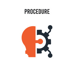 Procedure vector icon on white background. Red and black colored Procedure icon. Simple element illustration sign symbol EPS