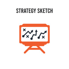 strategy Sketch vector icon on white background. Red and black colored strategy Sketch icon. Simple element illustration sign symbol EPS