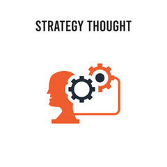 Strategy thought vector icon on white background. Red and black colored Strategy thought icon. Simple element illustration sign symbol EPS