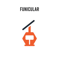 Fototapeta na wymiar Funicular vector icon on white background. Red and black colored Funicular icon. Simple element illustration sign symbol EPS