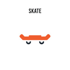 Skate vector icon on white background. Red and black colored Skate icon. Simple element illustration sign symbol EPS