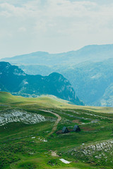 Fototapeta na wymiar View of mountains and rocks of Durmitor National Park. Montenegro, Europe, Balkans Dinaric Alps, UNESCO World Heritage site