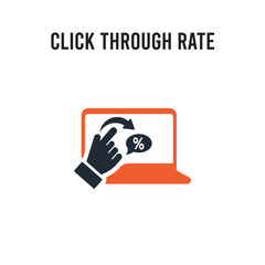 Click through rate vector icon on white background. Red and black colored Click through rate icon. Simple element illustration sign symbol EPS