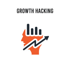 Growth Hacking vector icon on white background. Red and black colored Growth Hacking icon. Simple element illustration sign symbol EPS