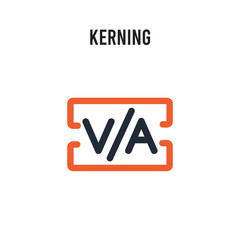 Kerning vector icon on white background. Red and black colored Kerning icon. Simple element illustration sign symbol EPS