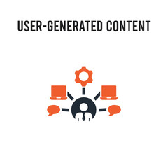 User-generated content vector icon on white background. Red and black colored User-generated content icon. Simple element illustration sign symbol EPS