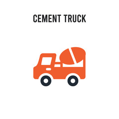 Cement truck vector icon on white background. Red and black colored Cement truck icon. Simple element illustration sign symbol EPS