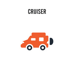 Cruiser vector icon on white background. Red and black colored Cruiser icon. Simple element illustration sign symbol EPS