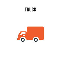 Truck vector icon on white background. Red and black colored Truck icon. Simple element illustration sign symbol EPS