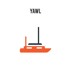 Fototapeta premium yawl vector icon on white background. Red and black colored yawl icon. Simple element illustration sign symbol EPS
