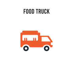 Food truck vector icon on white background. Red and black colored Food truck icon. Simple element illustration sign symbol EPS