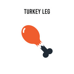 Turkey Leg vector icon on white background. Red and black colored Turkey Leg icon. Simple element illustration sign symbol EPS