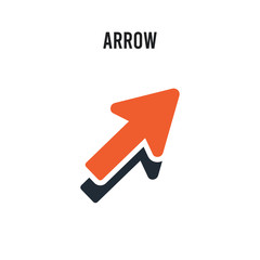 Arrow vector icon on white background. Red and black colored Arrow icon. Simple element illustration sign symbol EPS